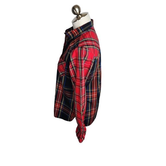 J. Crew Classic Fit Button Up Shirt Mixed Stewart Tartan Plaid Women's Size 6 - Picture 10 of 15